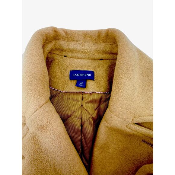 Lands’ End Women’s Wool/Cashmere Peacoat – Camel / Tan – Double Breasted-10 P - Picture 3 of 10